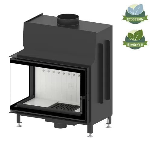 Zestaw kominek powietrzny stalowy KRATKI LUCY Prawy BLACK 14 kW Ø 200 z akcesoriami HITZE STMA 68x43L kominek fireplace DECOR 2 - Zestaw kominek powietrzny stalowy KRATKI LUCY Prawy BLACK 14 kW Ø 200 z akcesoriami